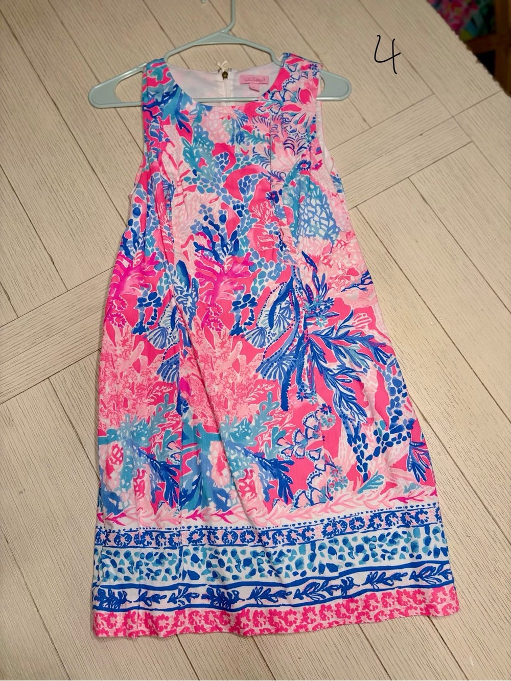 Lilly Pulitzer Pink, Blue & Coral Floral Shift Dress